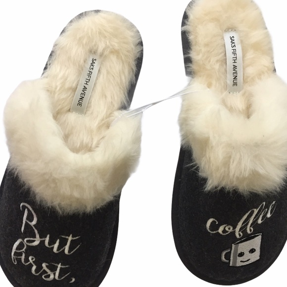 Saks Fifth Avenue Faux Fur Slippers - Picture 8 of 10